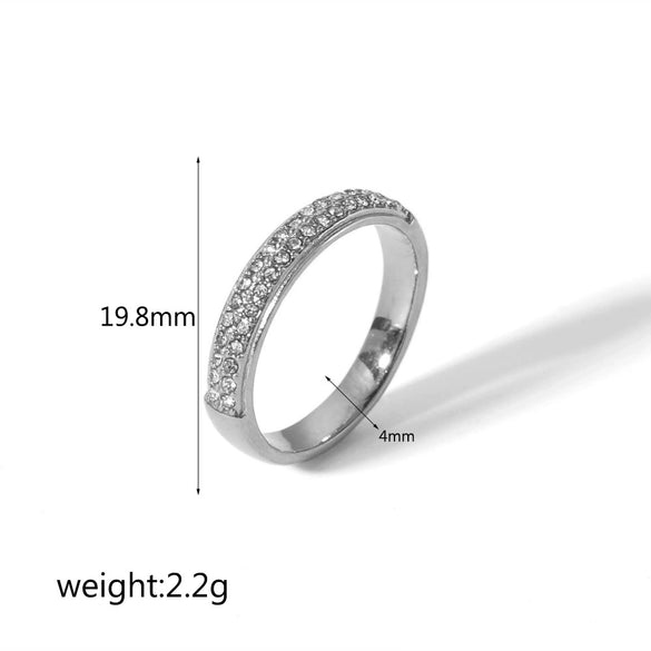 Wholesale Women's Light Luxury Geometric Stainless Steel Zircon Ring Jewelry With Electroplating Design