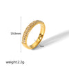 Wholesale Women's Light Luxury Geometric Stainless Steel Zircon Ring Jewelry With Electroplating Design