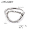 Wholesale Women's Light Luxury Geometric Stainless Steel Zircon Ring With Electroplating And Hollow Design