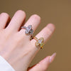 Wholesale Women's Light Luxury Geometric Star Gold Plated Copper Electroplated Opening Adjustable Ring