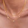 Wholesale Women's Light Luxury Geometric Star Shape Inlaid Zircon Titanium Steel Goldplated Doublelayer Clavicle Necklace