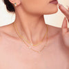 Wholesale Women's Light Luxury Geometric Star Shape Inlaid Zircon Titanium Steel Goldplated Doublelayer Clavicle Necklace
