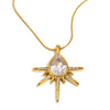 Wholesale Women's Light Luxury Geometric Star Shape Stainless Steel Electroplated Pendant Necklace
