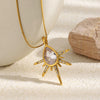 Wholesale Women's Light Luxury Geometric Star Shape Stainless Steel Electroplated Pendant Necklace