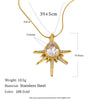 Wholesale Women's Light Luxury Geometric Star Shape Stainless Steel Electroplated Pendant Necklace