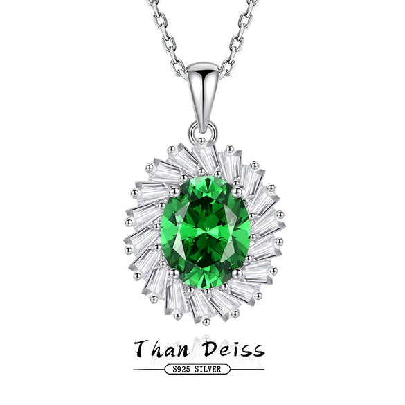 Wholesale Women's Light Luxury Geometric 925 Sterling Silver Emerald Cut Pendant Necklace With Cross Chain