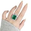 Wholesale Women's Light Luxury Geometric 925 Sterling Silver Ring With Emerald Cut And Diamond Set And Electroplating Treatment
