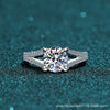 Wholesale Women's Light Luxury Geometric 925 Sterling Silver Ring With Mosane Diamond And Electroplating
