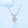 Wholesale Women's Light Luxury Geometric 925 Sterling Silver Six Claw Moissanite Clavicle Necklace With Zirconia