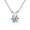 Wholesale Women's Light Luxury Geometric 925 Sterling Silver Six Claw Moissanite Clavicle Necklace With Zirconia