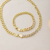 Wholesale Women's Light Luxury Geometric Titanium Steel And Copper Electroplated Cuban Chain Short Necklace With Diamonds
