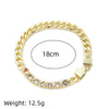 Wholesale Women's Light Luxury Geometric Titanium Steel And Copper Electroplated Cuban Chain Short Necklace With Diamonds