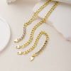 Wholesale Women's Light Luxury Geometric Titanium Steel And Copper Electroplated Cuban Chain Short Necklace With Diamonds
