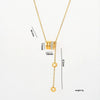 Wholesale Women's Light Luxury Geometric Titanium Steel And Copper Necklace With 18K Real Gold Plating