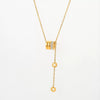 Wholesale Women's Light Luxury Geometric Titanium Steel And Copper Necklace With 18K Real Gold Plating