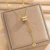 Wholesale Women's Light Luxury Geometric Titanium Steel And Copper Necklace With 18K Real Gold Plating