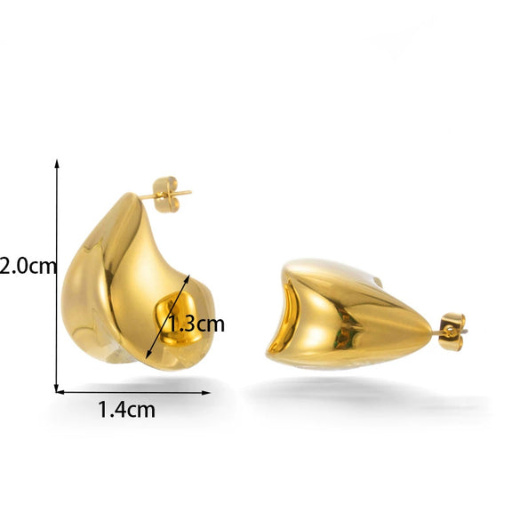 Wholesale Women's Light Luxury Geometric Titanium Steel Cshaped Electroplated Earrings