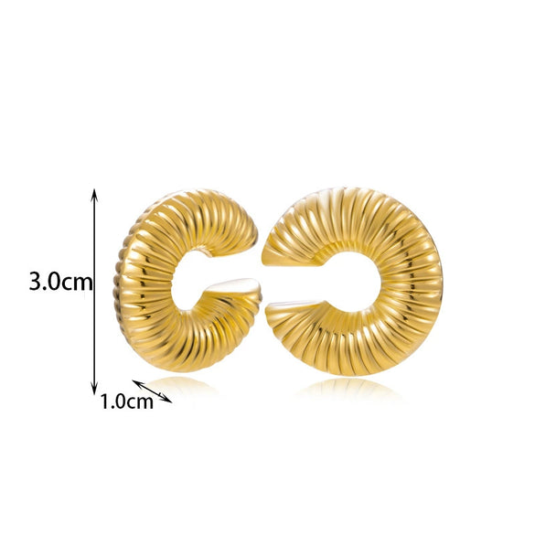 Wholesale Women's Light Luxury Geometric Titanium Steel Cshaped Electroplated Earrings