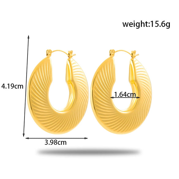 Wholesale Women's Light Luxury Geometric Titanium Steel Cshaped Electroplated Earrings