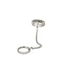 Wholesale Women's Light Luxury Geometric Titanium Steel Electroplated 18K Diamond Double Finger Ring Stacking Accessories