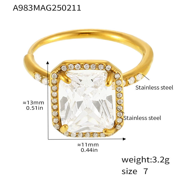 Wholesale Women's Light Luxury Geometric Titanium Steel Electroplated Opening Adjustable Ring