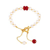 Wholesale Women's Light Luxury Geometric 316L Stainless Steel Fresh Water Pearl Natural Stone Bracelet With Electroplating Design And Ot Buckle Tassel