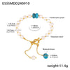 Wholesale Women's Light Luxury Geometric 316L Stainless Steel Fresh Water Pearl Natural Stone Bracelet With Electroplating Design And Ot Buckle Tassel