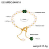 Wholesale Women's Light Luxury Geometric Titanium Steel Freshwater Pearl Natural Stone Bracelet With Electroplating And Tassel Ot Buckle Design