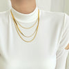 Wholesale Women's Light Luxury Geometric Titanium Steel Necklaces With Electroplating Blade Chain