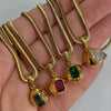 Wholesale Women's Light Luxury Geometric Titanium Steel Pendant Necklace With Snake Bone Chain Real Gold Electroplated
