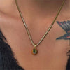 Wholesale Women's Light Luxury Geometric Titanium Steel Pendant Necklace With Snake Bone Chain Real Gold Electroplated