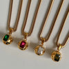 Wholesale Women's Light Luxury Geometric Titanium Steel Pendant Necklace With Snake Bone Chain Real Gold Electroplated