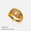 Wholesale Women's Light Luxury Geometric Titanium Steel Ring Set With Diamonds