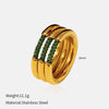 Wholesale Women's Light Luxury Geometric Titanium Steel Ring Set With Diamonds