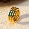 Wholesale Women's Light Luxury Geometric Titanium Steel Ring Set With Diamonds