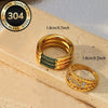 Wholesale Women's Light Luxury Geometric Titanium Steel Ring Set With Diamonds