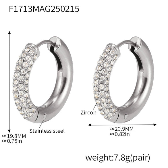 Wholesale Women's Light Luxury Geometric Titanium Steel Stainless Steel Electroplated Ferris Wheel Circle Earrings