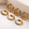 Wholesale Women's Light Luxury Geometric Titanium Steel Stainless Steel Electroplated Ferris Wheel Circle Earrings