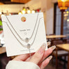 Wholesale Women's Light Luxury Geometric Titanium Steel Zirconia Snake Bone Chain Necklace With Small Round Beads