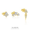 Wholesale Women's Light Luxury Geometric Triangle Zirconium Earrings 925 Sterling Silver