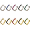 Wholesale Women's Light Luxury Geometric U Shaped Copper Inlaid Colored Diamond Earring