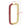 Wholesale Women's Light Luxury Geometric U Shaped Copper Inlaid Colored Diamond Earring