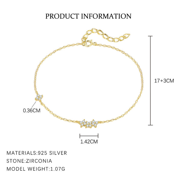 Wholesale Women's Light Luxury Geometric Water Drop S925 Sterling Silver Bracelet With Zirconia