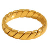 Wholesale Women's Light Luxury Geometric Woven Texture Vein 316L Stainless Steel Ring With Electroplating
