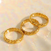 Wholesale Women's Light Luxury Geometric Woven Texture Vein 316L Stainless Steel Ring With Electroplating