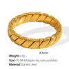 Wholesale Women's Light Luxury Geometric Woven Texture Vein 316L Stainless Steel Ring With Electroplating