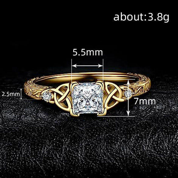 Wholesale Women's Light Luxury Geometric Zircon Copper Ring Jewelry