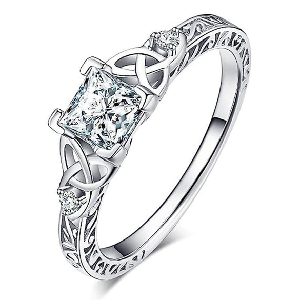 Wholesale Women's Light Luxury Geometric Zircon Copper Ring Jewelry