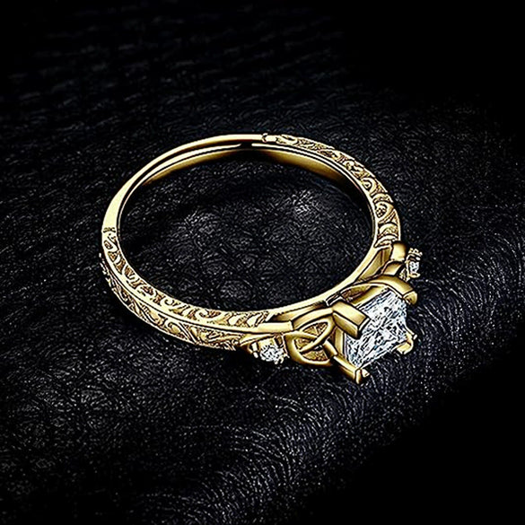 Wholesale Women's Light Luxury Geometric Zircon Copper Ring Jewelry
