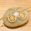 Wholesale Women's Light Luxury Geometric Zircon Inlaid Copper Pendant Titanium Steel Water Wave Chain Necklace